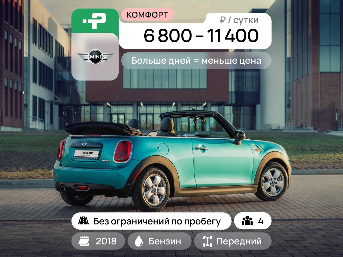 Mini Cooper cabrio 2018 — аренда авто в Калининграде — фото 22